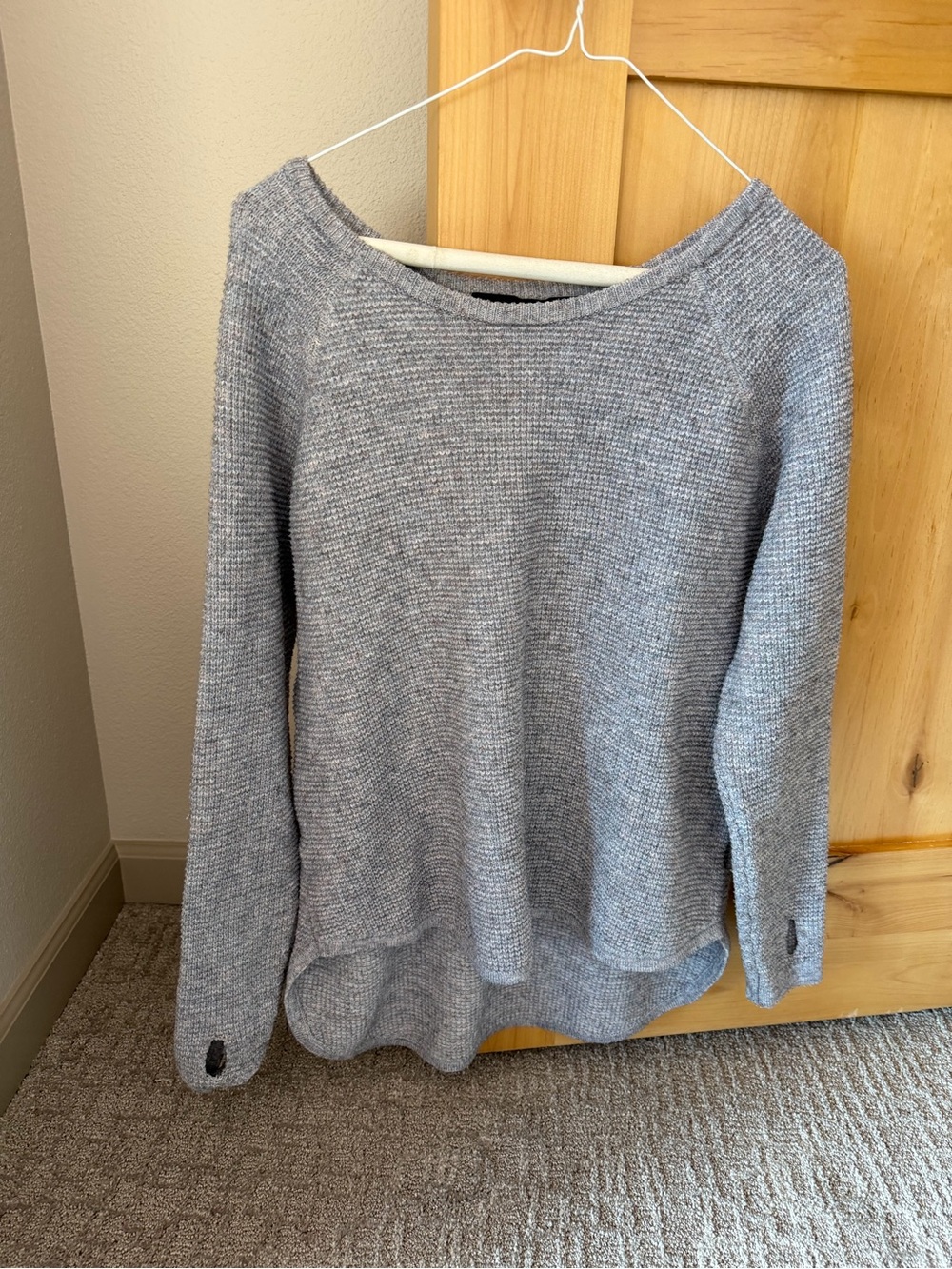Light Gray Crewneck Knit Sweater - Women's Relaxed Fit